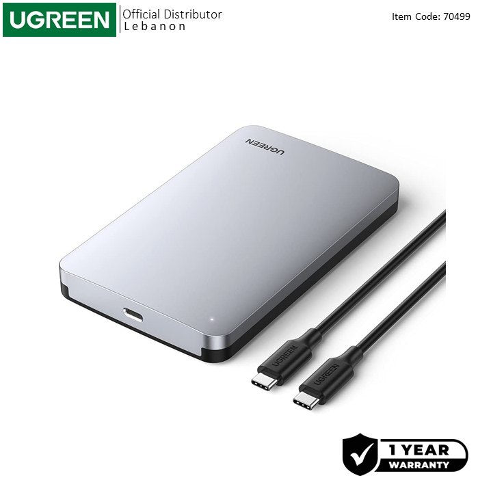 Ugreen, USB-C 3.1 6Gbps High-Speed Enclosure for 2.5 inch HDD/SSD - US221 70499