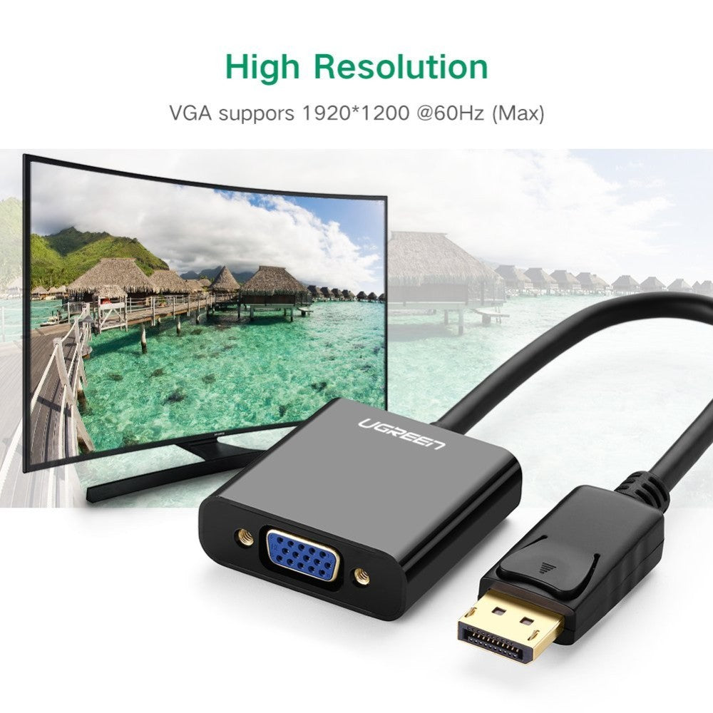 Ugreen, Display Port Male To Vga Female Converter, Full Hd Resolution Dp19 - 20415