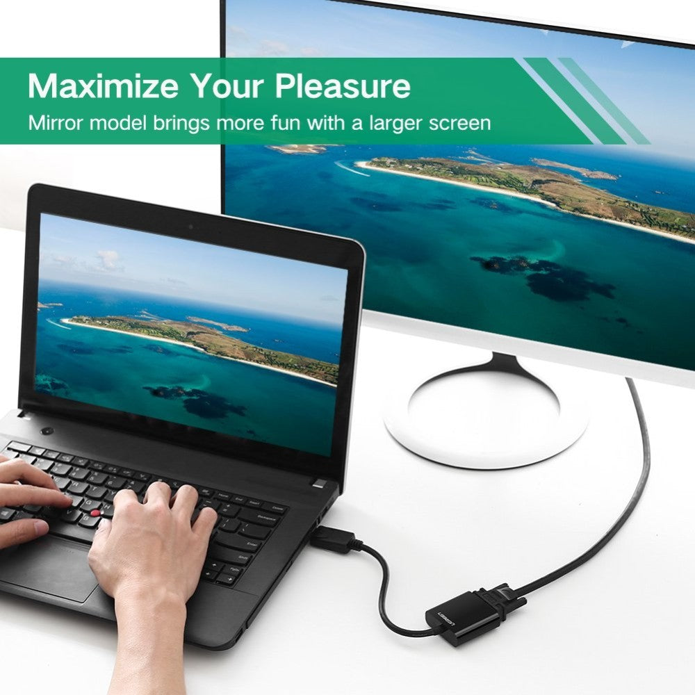 Ugreen, Display Port Male To Vga Female Converter, Full Hd Resolution Dp19 - 20415