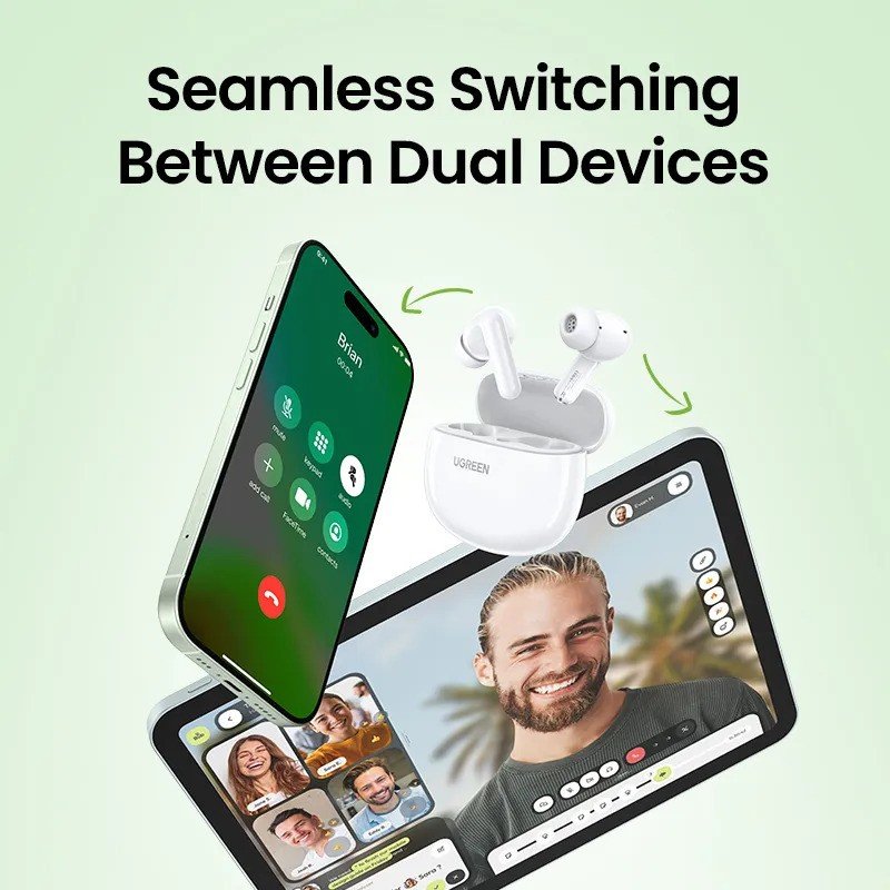 Ugreen, Hitune P3 Active Noise Cancelling Wireless Earbuds, Bluetooth 5.4 Stable Connection Ws207 - 45110