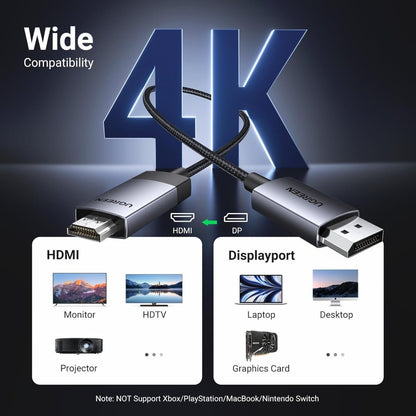 Ugreen, Display Port Male To Hdmi Male 4K Cable - Dp119 15774