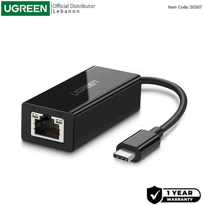 Ugreen, Usb-C To Gigabit Ethernet Adapter - Rj45, 10/100/1000Mbps - Us236 50307