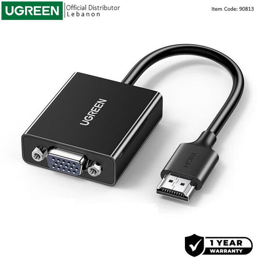 Ugreen, Full Hd Hdmi Male To Vga Female Adapter Cable, Full Hd Resolution - Cm611 90813