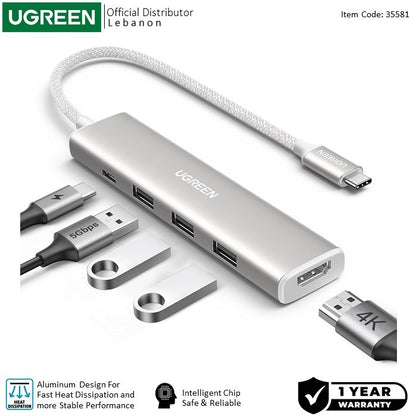 Ugreen, Revodok 5-In-1 Usb-C Hub Docking Station With Power Port Cm478 - 35580, Available in Different Colors