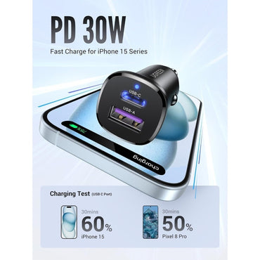 Ugreen, 30W Dual Port Fast Car Charger, For Phones, Tablets & Ipads - Ec305 25845