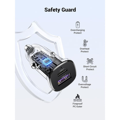 Ugreen, 30W Dual Port Fast Car Charger, For Phones, Tablets & Ipads - Ec305 25845