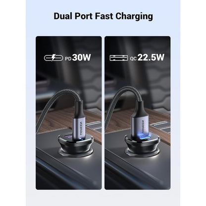 Ugreen, 30W Dual Port Fast Car Charger, For Phones, Tablets & Ipads - Ec305 25845