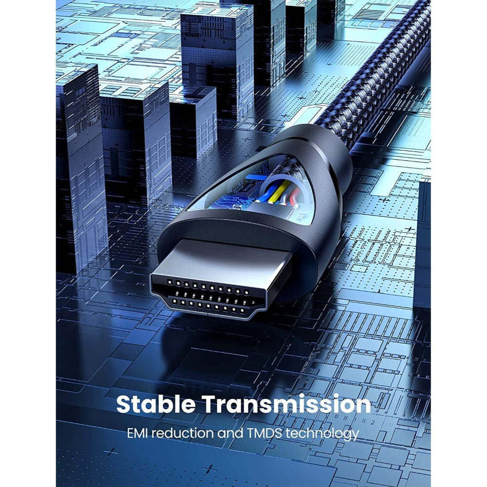 Ugreen, 8K Hdmi 2.1 Male To Male Braided Cable, Stable & Ultra-Fast Connection, Available In 2M - Hd140 80403