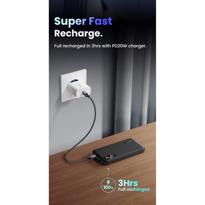 Ugreen, Power Bank 20W Pd, 3 Ports 10000 Mah, Smart & Fast Charging For Phones, Tablets, Ipads - Pb311 25742