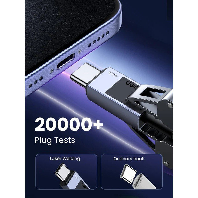 Ugreen, Usb-C To Usb-C 100W Braided Cable & Aluminum Body, Available in Different Sizes