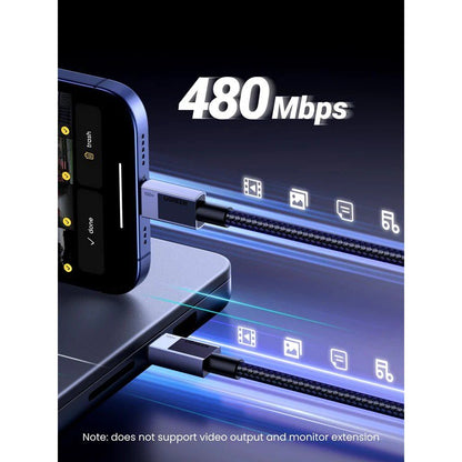 Ugreen, Usb-C To Usb-C 100W Braided Cable & Aluminum Body, Available in Different Sizes