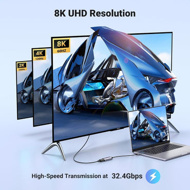 Ugreen, Usb-C Male To Display Port Female Braided Convertor Support 8K@60Hz, 4K@240Hz - Cm654 15575