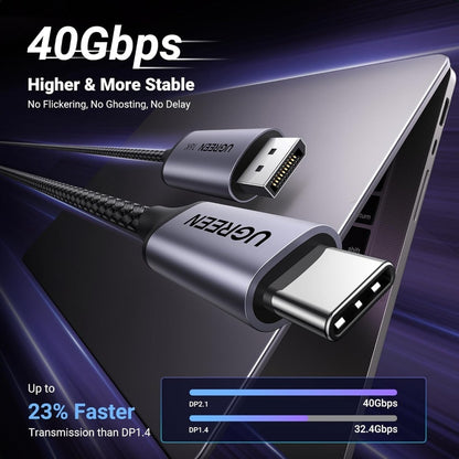 Ugreen, Usb-C Male To Display Port Female Braided Cable 2M, Support 16K @30Hz Or 8K 120 Hz, 4K@240Hz - Cm707 25865