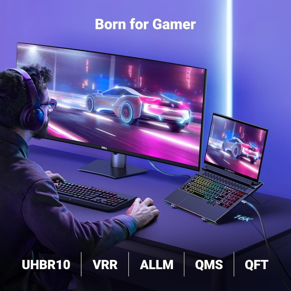 Ugreen, Usb-C Male To Display Port Female Braided Cable 2M, Support 16K @30Hz Or 8K 120 Hz, 4K@240Hz - Cm707 25865