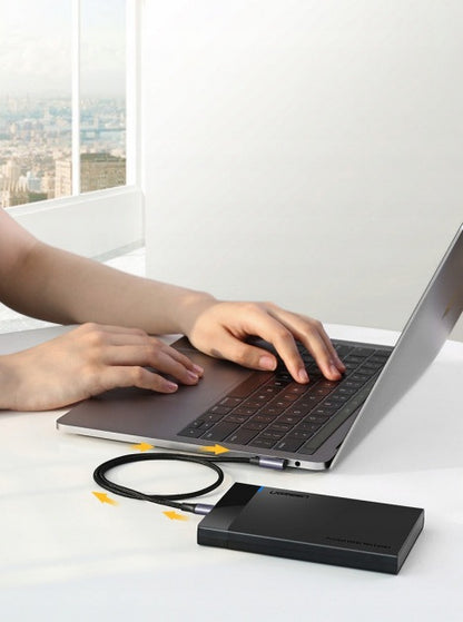 Ugreen, Usb-C To Angled Usb-C Pd60W Braided Cable & Aluminum Body, Fast Charge, 2M, 3M - Us255 50125 80714