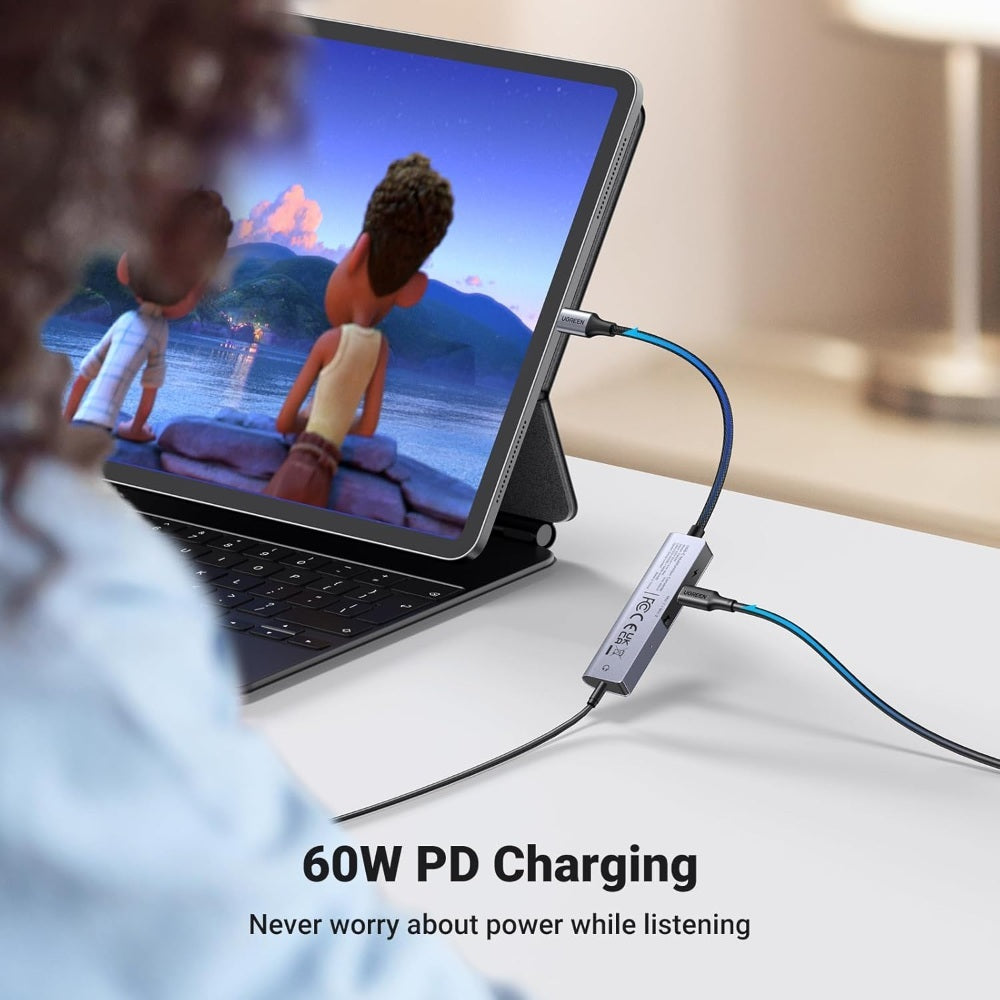 Ugreen, Usb C To 3.5Mm Headphone & Usb-C Charging Port, Built-In Microphone - Cm230 90518