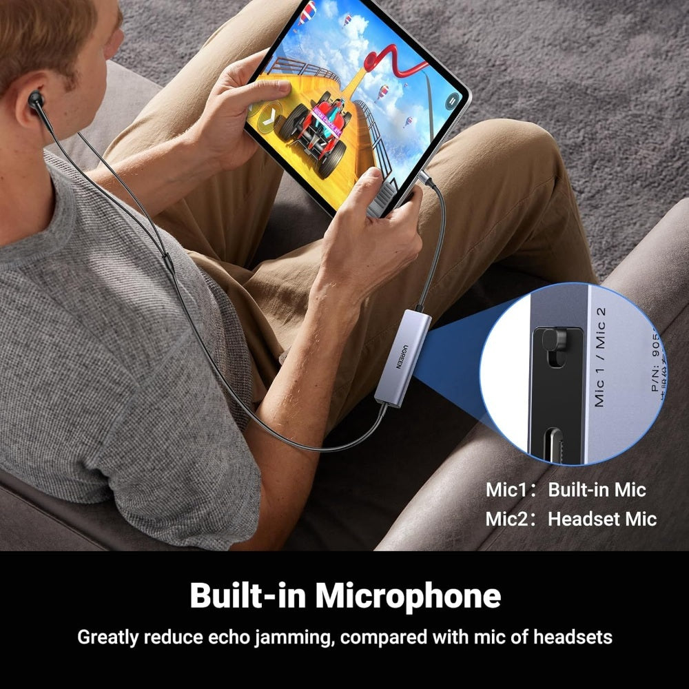 Ugreen, Usb C To 3.5Mm Headphone & Usb-C Charging Port, Built-In Microphone - Cm230 90518