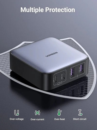 Ugreen, Nexode 65W Ganinfinity Chip, 4 Ports Charger For Phones, Tablets, Ipads, Laptops & Macbooks - Cd327 90747