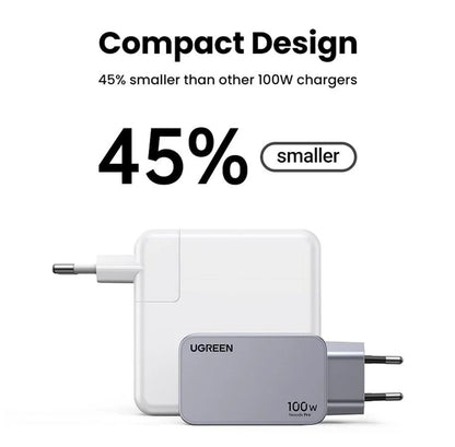 Ugreen, Nexode Pro 100W Gan Tech Chip, 3 Ports Charger For Phones, Tablets, Ipads, Laptops & Macbooks - X757 25874
