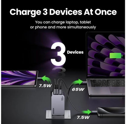 Ugreen, Nexode Pro 100W Gan Tech Chip, 3 Ports Charger For Phones, Tablets, Ipads, Laptops & Macbooks - X757 25874