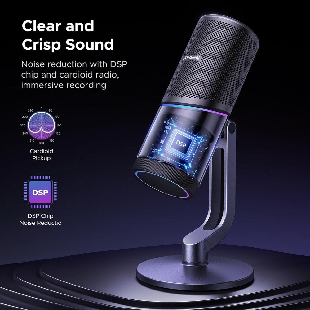 Ugreen, Usb Microphone For Pc With Rgb Lights For Streaming, Gaming, Podcasting, Recording, Laptop, Ps5 - Cm769 35629