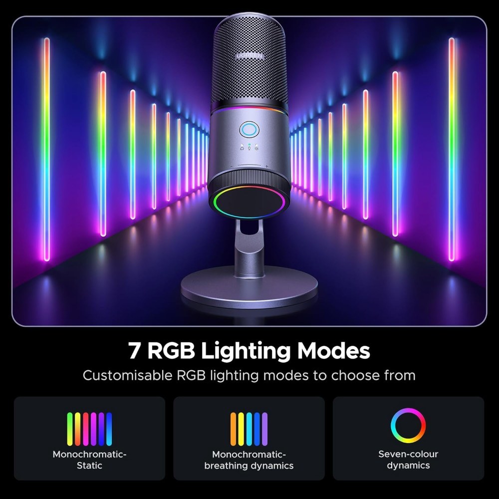 Ugreen, Usb Microphone For Pc With Rgb Lights For Streaming, Gaming, Podcasting, Recording, Laptop, Ps5 - Cm769 35629