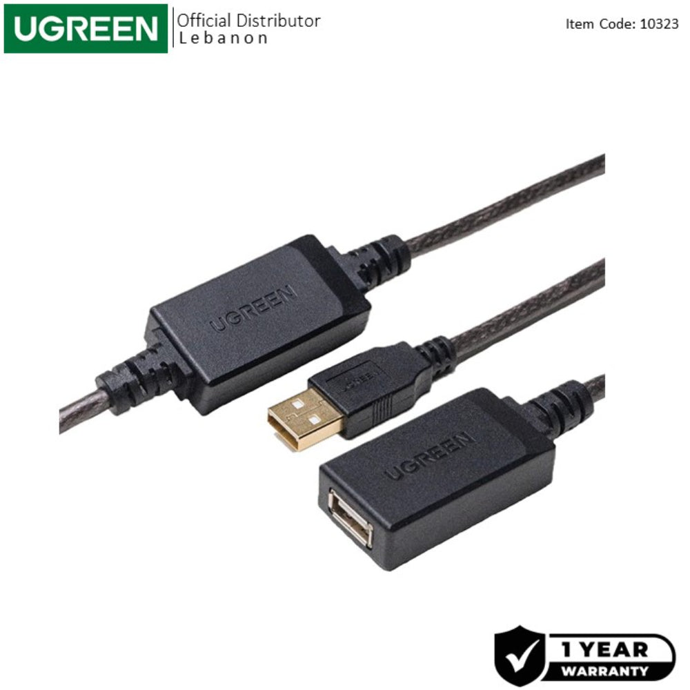 UGREEN 10M USB 2.0 Active Cable Extension Male to Female with built in Chipset Booster - US121 10321