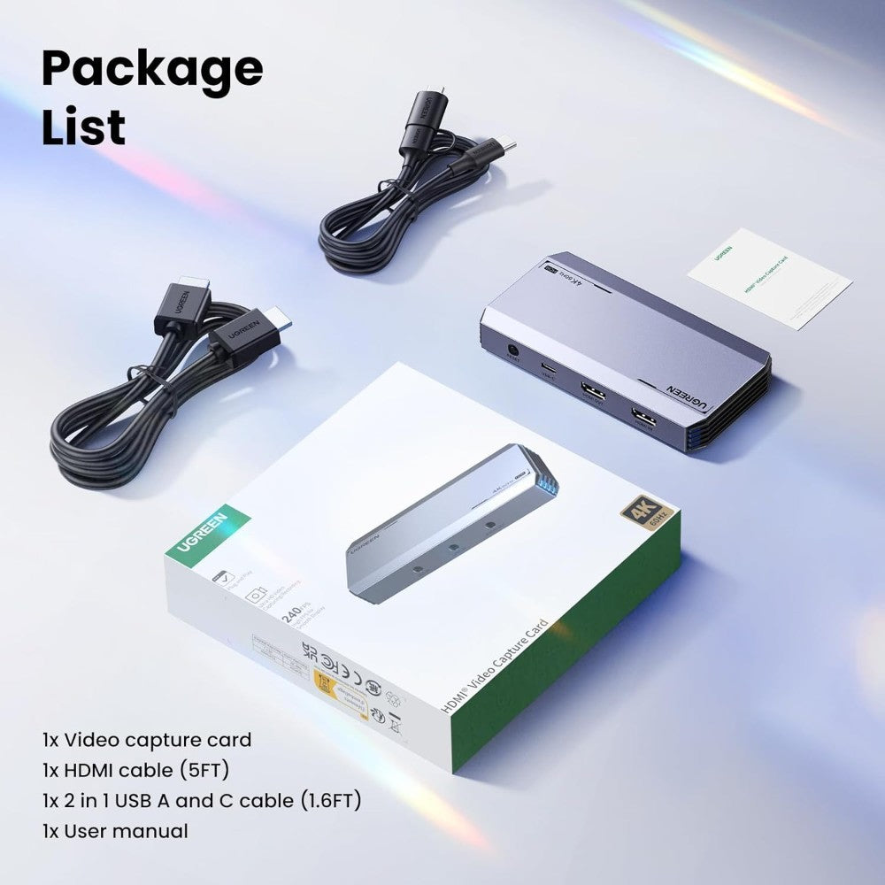 Ugreen, Professional Hdmi Video Capture, Card Ultra-Low Latency ? 4K@60Hz, 1080P@240Hz, Usb 3.0, Vrr & Hdr Support - Cm700 25173