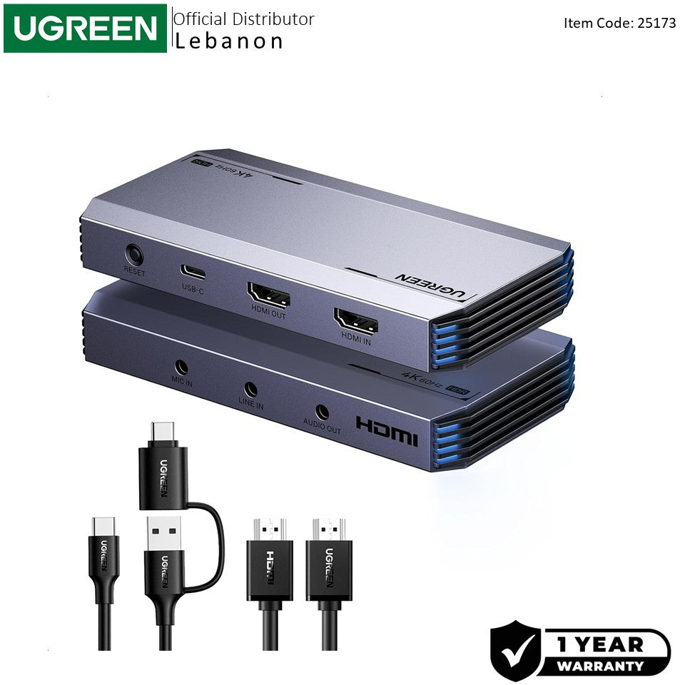 Ugreen, Professional Hdmi Video Capture, Card Ultra-Low Latency ? 4K@60Hz, 1080P@240Hz, Usb 3.0, Vrr & Hdr Support - Cm700 25173