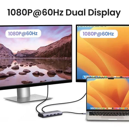 Ugreen, Dual Display 7-In-1 Usb-C Hub Docking Station 4X Usb + 2X Hdmi + Pd Port - Cm498 35897
