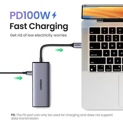 Ugreen, Dual Display 7-In-1 Usb-C Hub Docking Station 4X Usb + 2X Hdmi + Pd Port - Cm498 35897