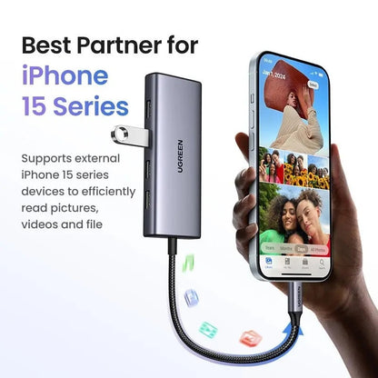 Ugreen, Dual Display 7-In-1 Usb-C Hub Docking Station 4X Usb + 2X Hdmi + Pd Port - Cm498 35897