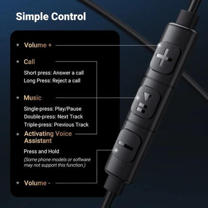Ugreen, 3.5Mm Earbuds, Wired Earphones With Microphone And Volume Control, Noise Isolation, Powerful Bass - Ep105 35753