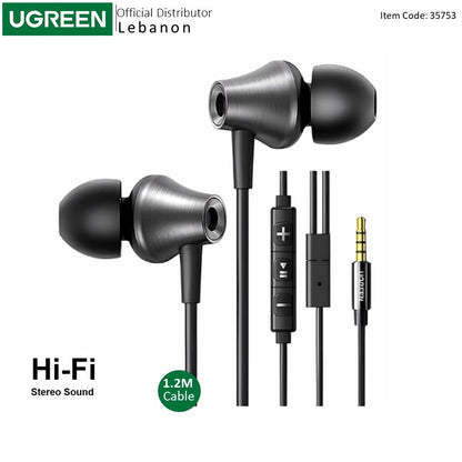 Ugreen, 3.5Mm Earbuds, Wired Earphones With Microphone And Volume Control, Noise Isolation, Powerful Bass - Ep105 35753