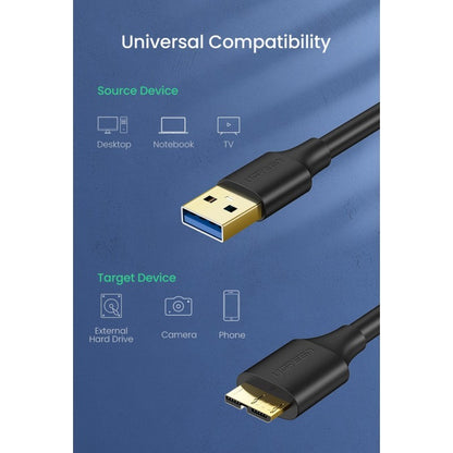 Ugreen, Hard Drive Data Cable Usb 3.0 A To Micro Usb 3.0 Cable, 0.5M 1M, - Us130 10840 10841