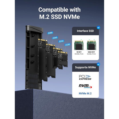 Ugreen, M.2 Nvme Ssd Enclosure ? 10Gbps Usb-C 3.1 Gen 2, Aluminum Case, Up To 2Tb - Cm767 35267