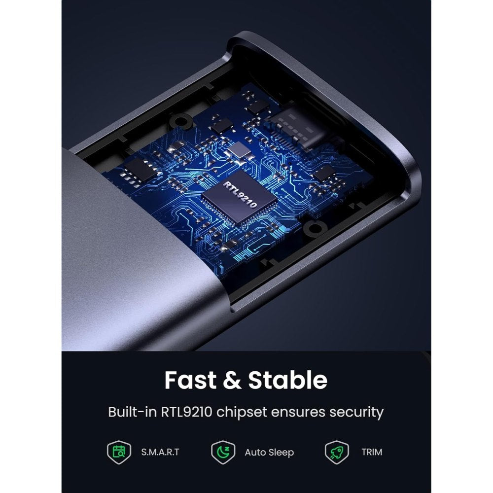 Ugreen, M.2 Nvme Ssd Enclosure ? 10Gbps Usb-C 3.1 Gen 2, Aluminum Case, Up To 2Tb - Cm767 35267