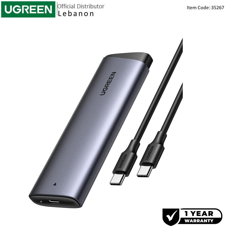 Ugreen, M.2 Nvme Ssd Enclosure ? 10Gbps Usb-C 3.1 Gen 2, Aluminum Case, Up To 2Tb - Cm767 35267