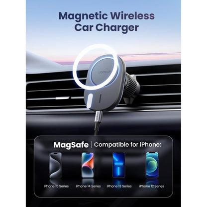 Ugreen, 2-In-1 Magnetic Wireless Car Charger ? 15W Fast Charging, Dashboard & Air Vent Mount - Cd345 15120