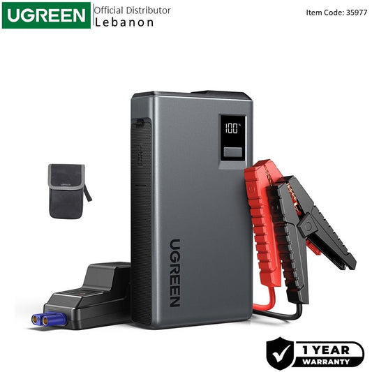 Ugreen, 3-In-1 Portable Jump Starter ? 1000A Peak, 12000Mah Power Bank, Emergency Led Light - Es702 35977