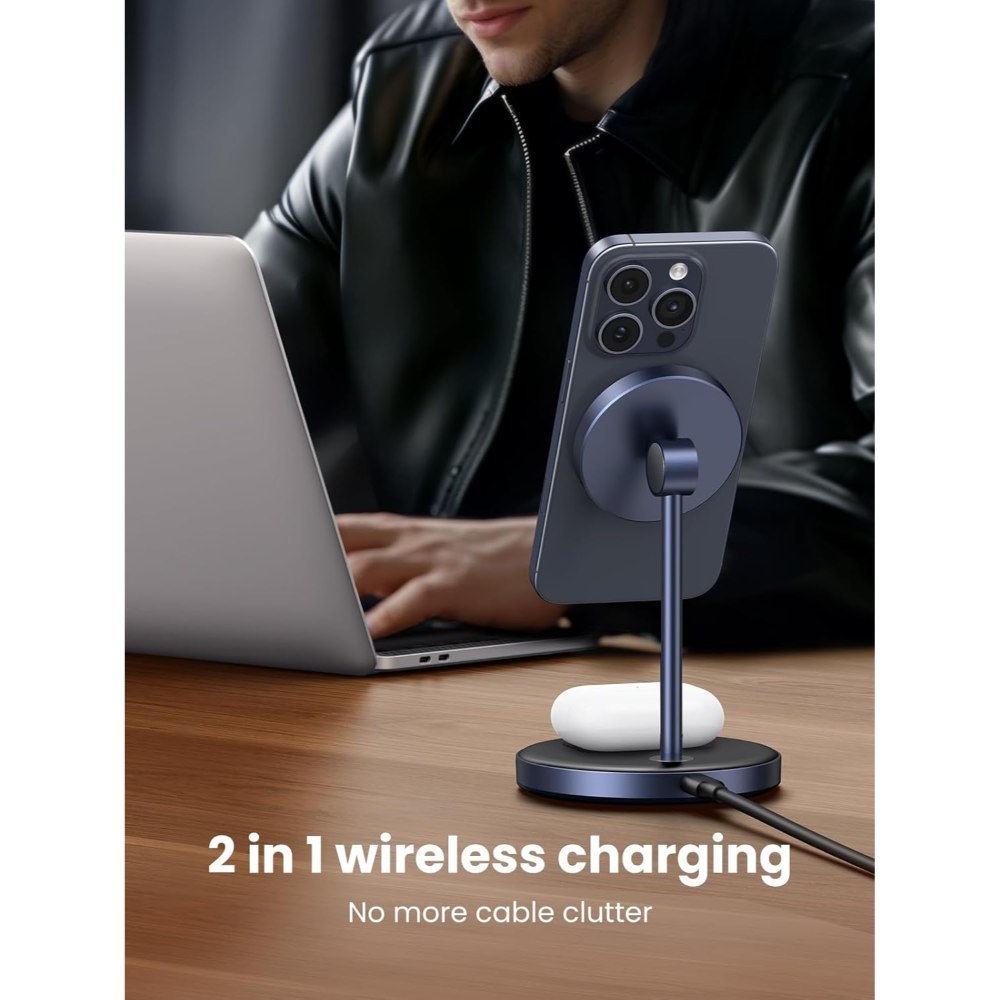 Ugreen, Qi-Certified 2-In-1 Magnetic Wireless Charger ? 20W Fast Charging For Iphone & Airpods - Cd317 90668