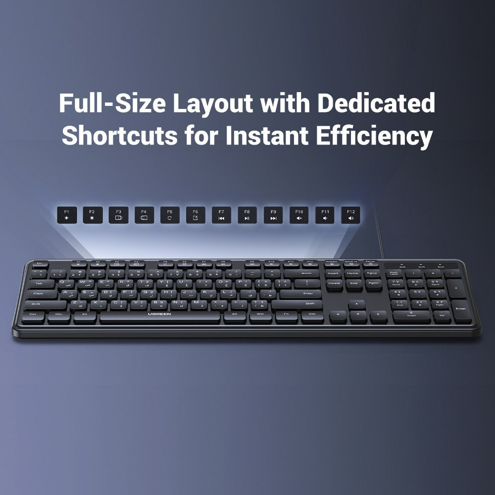 Ugreen, High Quality Wired Combo Eng/Arabic Keyboard And Mouse Set - Mk330 55915