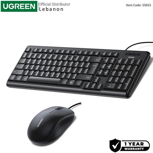 Ugreen, High Quality Wired Combo Eng/Arabic Keyboard And Mouse Set - Mk330 55915