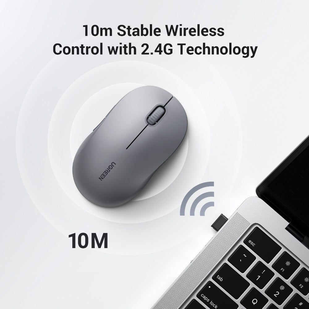 Ugreen, Bluetooth & Silent Wireless Mouse, 1600 Dpi, 6 Buttons, Long Battery Life - M332 65775