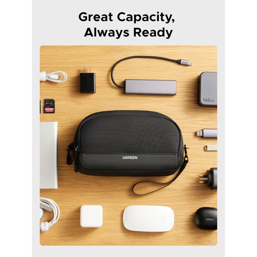 Ugreen, Premium Water-Resistant Electronics Travel Organizer Luxury Tech Edc Pouch - Lp930 65556