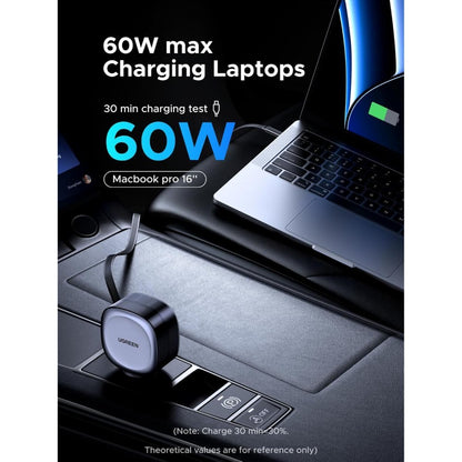 Ugreen, 75W 3-Port Fast Car Charger With Retractable Cable: For Phones, Tablets, Ipads, Laptops, And Macbooks - Ec601 55653