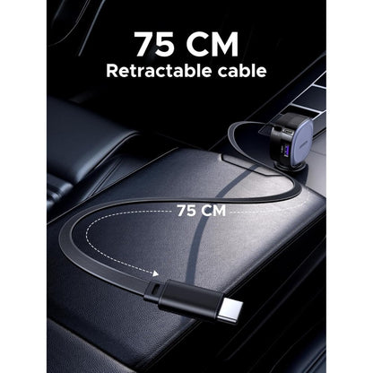 Ugreen, 75W 3-Port Fast Car Charger With Retractable Cable: For Phones, Tablets, Ipads, Laptops, And Macbooks - Ec601 55653