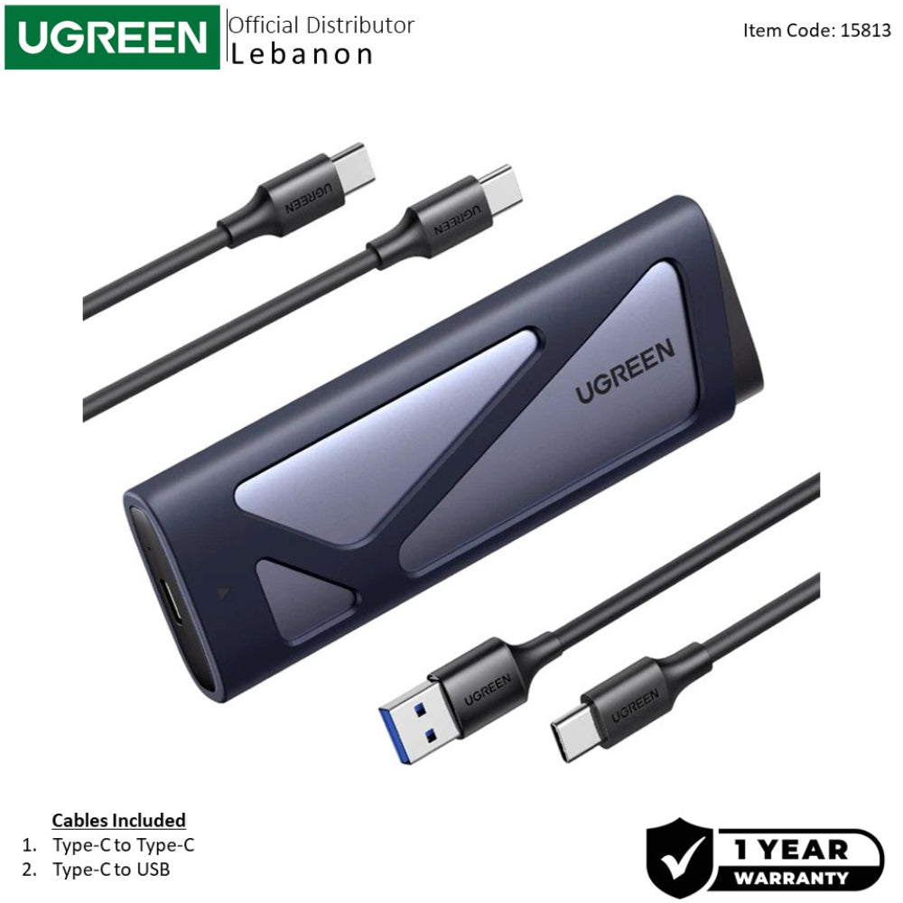 UGREEN M.2 NVMe SSD Enclosure ? 10Gbps USB-C 3.2 Gen 2, Aluminum Case, Up to 8TB - CM767 15813