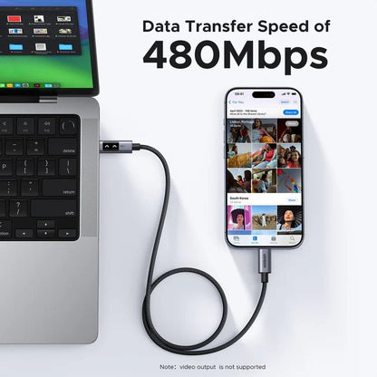 Ugreen, Braided Usb-C To Usb-C Cable, 100W Fast Charge, Led Display, And Durable Design - L509 35501 35512 35513, Available in Different Sizes