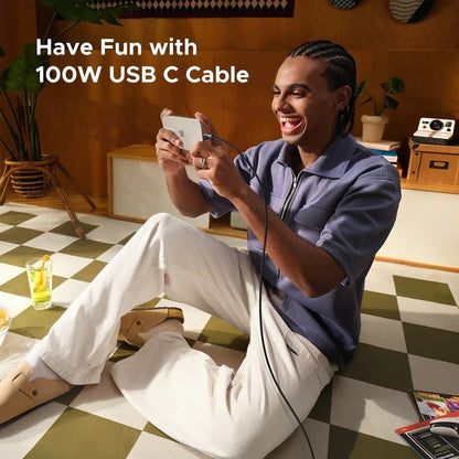 Ugreen, Braided Usb-C To Usb-C Cable, 100W Fast Charge, Led Display, And Durable Design - L509 35501 35512 35513, Available in Different Sizes